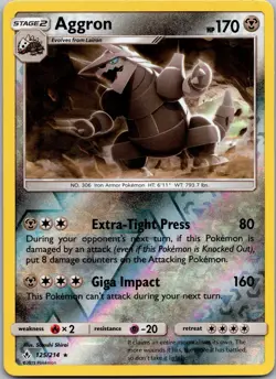 Aggron 125/214 Sm-Unbroken Bonds Reverse Holo Rare - Pokemon Card - Image 1