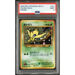 PSA 9 Celebi Holo No. 251 Neo 3 Promo Pokemon Card Japanese 2000 Mint Old Back - Image 1