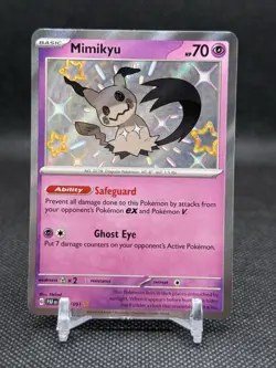 Mimikyu 160/091 Pokemon TCG Paldean Fates Shiny Rare Card Near Mint Condition - Image 1