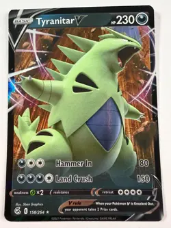 Tyranitar V Ultra Rare Holofoil SWSH08 158/264 NM Pokemon TCG - Image 1