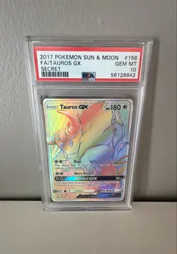 Pokemon Tauros GX (Secret) 156/149 SM Base Set Holo PSA 10 - Image 1