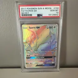 Pokemon Tauros GX (Secret) 156/149 SM Base Set Holo PSA 10 - Image 2