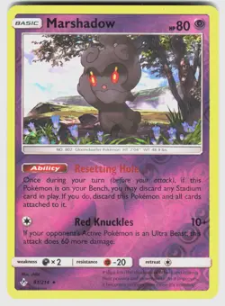 MARSHADOW 81/214 HOLO R UNBROKEN BONDS POKEMON REVERSE HOLO NM/M - Image 1