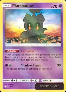 Marshadow Reverse Holo Shining Legends #45 Pokemon TCG - Image 1