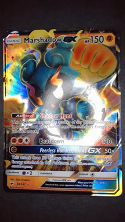 Marshadow GX 80/147 Holo GX Rare Burning Shadows Pokemon Holo Lightly Played - Image 2