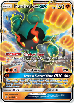 Marshadow GX 80/147 Holo GX Rare Burning Shadows Pokemon Holo Lightly Played - Image 4
