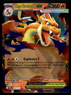 Mega Charizard Y ex 022/217 Double Rare Ascended Heroes Pokemon Holo Near Mint - Image 1