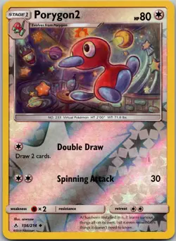 Porygon2 Reverse Holo Uncommon 156/214 Pokemon TCG Sun & Moon Unbroken Bonds NM - Image 1