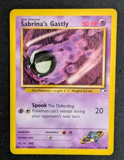 Sabrina's Gastly 93/132 Common Gym Heroes Pokemon Unlimited Moderately Played - Image 1