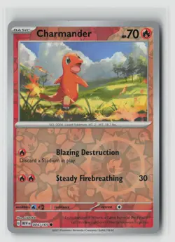 Charmander #004/165 Sv Scarlet & Violet 151 Common Reverse Holo Pokemon TCG NM - Image 1
