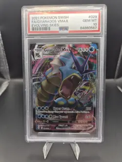 2021 Pokemon Evolving Skies Gyarados Vmax 029/203 Full Art PSA 10 Gem Mint SWSH - Image 1