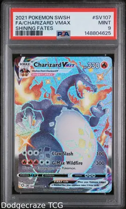 2021 Pokemon Shining Fates Charizard Vmax SV107/072 PSA 9 - Image 1