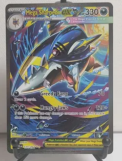 Pokemon Mega Sharpedo EX 127/094 Phantasmal Flames Holo Rare 330HP Greedy Fang - Image 1
