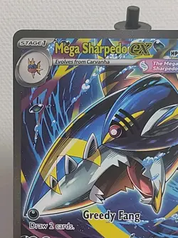 Pokemon Mega Sharpedo EX 127/094 Phantasmal Flames Holo Rare 330HP Greedy Fang - Image 2
