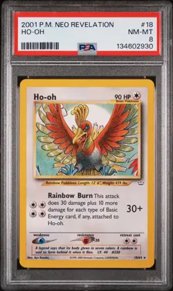 2001 Pokemon Neo Revelation Ho-Oh Regular PSA 8 #18 - Image 1