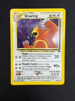 Pokemon Ursaring 15/75 Neo Discovery Rara Holo Unlimited Wizards ITA Vintage - Image 1