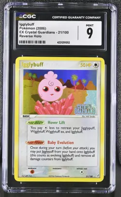 Pokemon Igglybuff EX Crystal Guardians 21/100 Reverse Holo CGC 9 Mint - Image 1