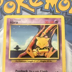 Pokemon TCG Abra 043/102 Base Set Common Unlimited Regular English 1999 30HP - Image 3