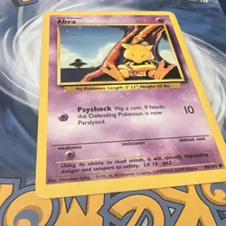 Pokemon TCG Abra 043/102 Base Set Common Unlimited Regular English 1999 30HP - Image 4