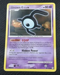 Unown E 65/123 Uncommon Mysterious Treasures 2007 - Pokemon Card TCG (LP) - Image 1
