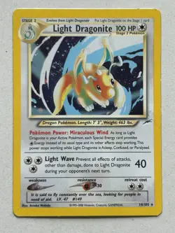 Light Dragonite 14/105 SWIRL - Pokemon Neo Destiny Holo Rare Card LP/Scratch - Image 1