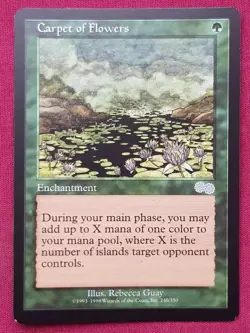 Magic The Gathering URZA'S SAGA CARPET OF FLOWERS green card MTG - Image 1