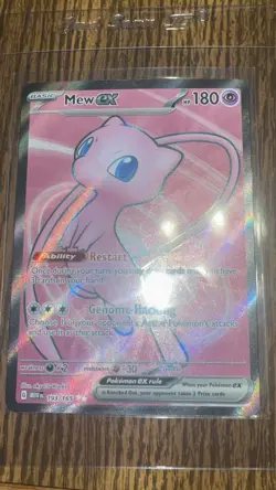Pokemon Mew EX 2023 TCG Full Art Holo Rare Card 193/165 Scarlet & Violet 151 - Image 1