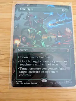 MTG Epic Fight (FOIL Borderless) 0351 Marvel Super Heroes M/NM Free UK P&P - Image 1
