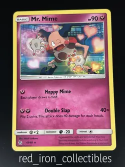 Mr. Mime 43/68 Rare Hidden Fates Sun & Moon Pokemon Card NM - Image 1