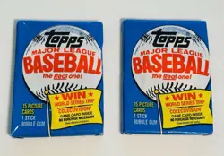 Topps 1983 MLB Baseball 2 Sealed Packs 15 Cards Each Vintage Trading Cards - Image 1
