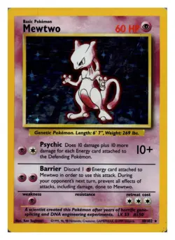 Mewtwo 10/102 Base Set Unlimited Holo Rare Holo Holo Pokemon MP - Image 1