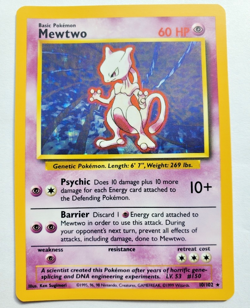 Pokemon TCG - Mewtwo 10/102 Rare Holo - Base Set Unlimited - MP/LP - WotC 1999 - Image 1