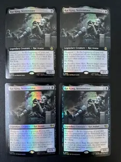 MTG- Rat King, Verminster x4 - TMNT (2x Extended Art) - All FOIL - Image 1