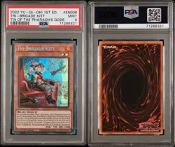 2022 PSA 9 YUGIOH TIN OF THE PHARAOH’S GOD 1ST ED SECRET RARE TRI BRIGADE KITT - Image 3