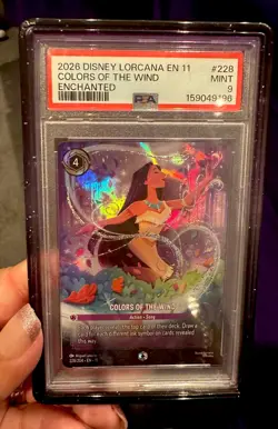 2026 DISNEY LORCANA EN 11-WINTERSPELL ENCHANTED #228 COLORS OF THE WIND PSA 9 - Image 1