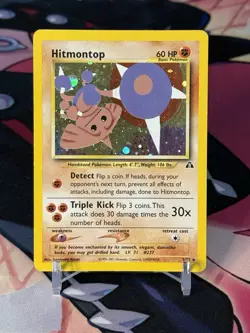 Pokemon TCG Hitmontop Neo Discovery Holo Card 3/75 Unlimited Rare - Image 1