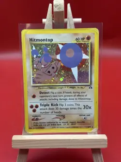 Pokemon TCG Hitmontop Neo Discovery Holo Card 3/75 Unlimited Rare (HP) - Image 1