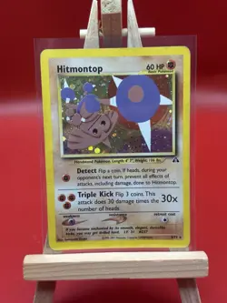 Pokemon TCG Hitmontop Neo Discovery Holo Card 3/75 Unlimited Rare (HP) - Image 1