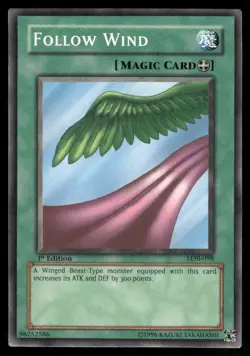 Follow Wind 1996 1st Edition Yu-Gi-Oh! TCG Card (NM) - Image 1