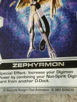 Digimon TCG CCG Silver Stamp Foil Letters DT-84 Zephyrmon Battle Card - Image 3