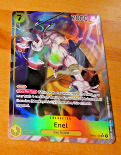 ONE PIECE ENGLISH CARD GAME HOLO CARTE ENEL OP05-100 ALT EN MINT - Image 1