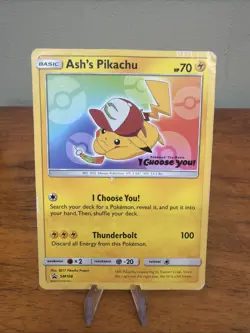 Ash's Pikachu SM108 Black Star Promo - Pokemon Card TCG HP - Image 1