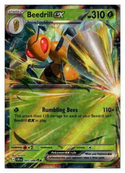 Beedrill ex 003/086 ME04: Chaos Rising Double Rare Pokemon NM - Image 1