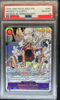 One Piece TCG EB02-061 PSA 10 Manga Rare Monkey.D.Luffy Anime 25th Collection - Image 1