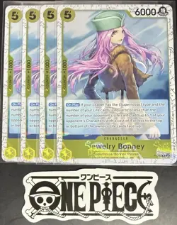 4 x One Piece P-085 P Jewelry Bonney - English - PRB02 Foil - Playset - NM/M - Image 1