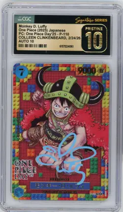 CGC Pristine 10 Colleen Clinkenbeard Monkey.D.Luffy Promo P-110 OP Day '25 Jap - Image 1