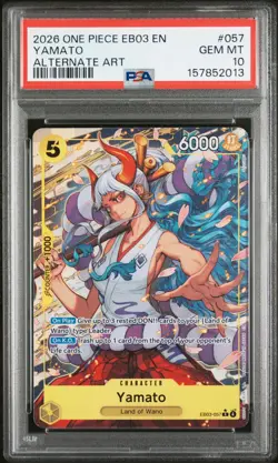 2026 ONE PIECE EB03 ENGLISH HEROINES EDITION YAMATO ALTERNATE ART PSA 10 - Image 1
