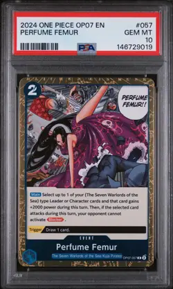 2024 ONE PIECE OP07-500 YEARS IN THE FUTURE #057 PERFUME FEMUR PSA 10 - Image 1