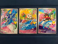 Pokemon TCG First Partner Illustration Alola Gen 7 Set Popplio Rowlet Litten NM - Image 1