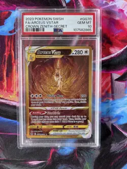 Pokemon Tcg Arceus VSTAR Gold GG70/GG70 Crown Zenith PSA 10 Gem Mint - Image 1